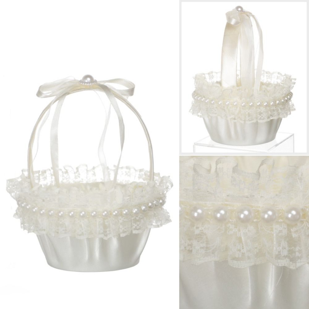 Sweet Lace Wedding Flower Bask - Gardening Tools Girls 评论和价格