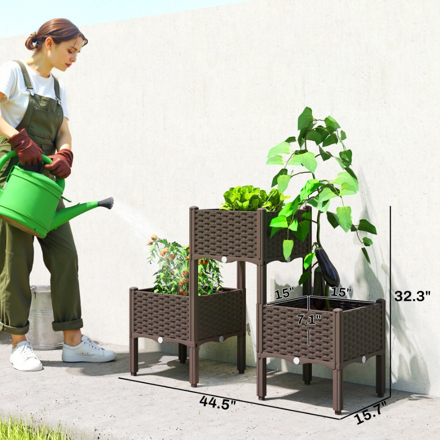 Plastic Raised Garden Bed with - Self-Watering Planter 评论和价格