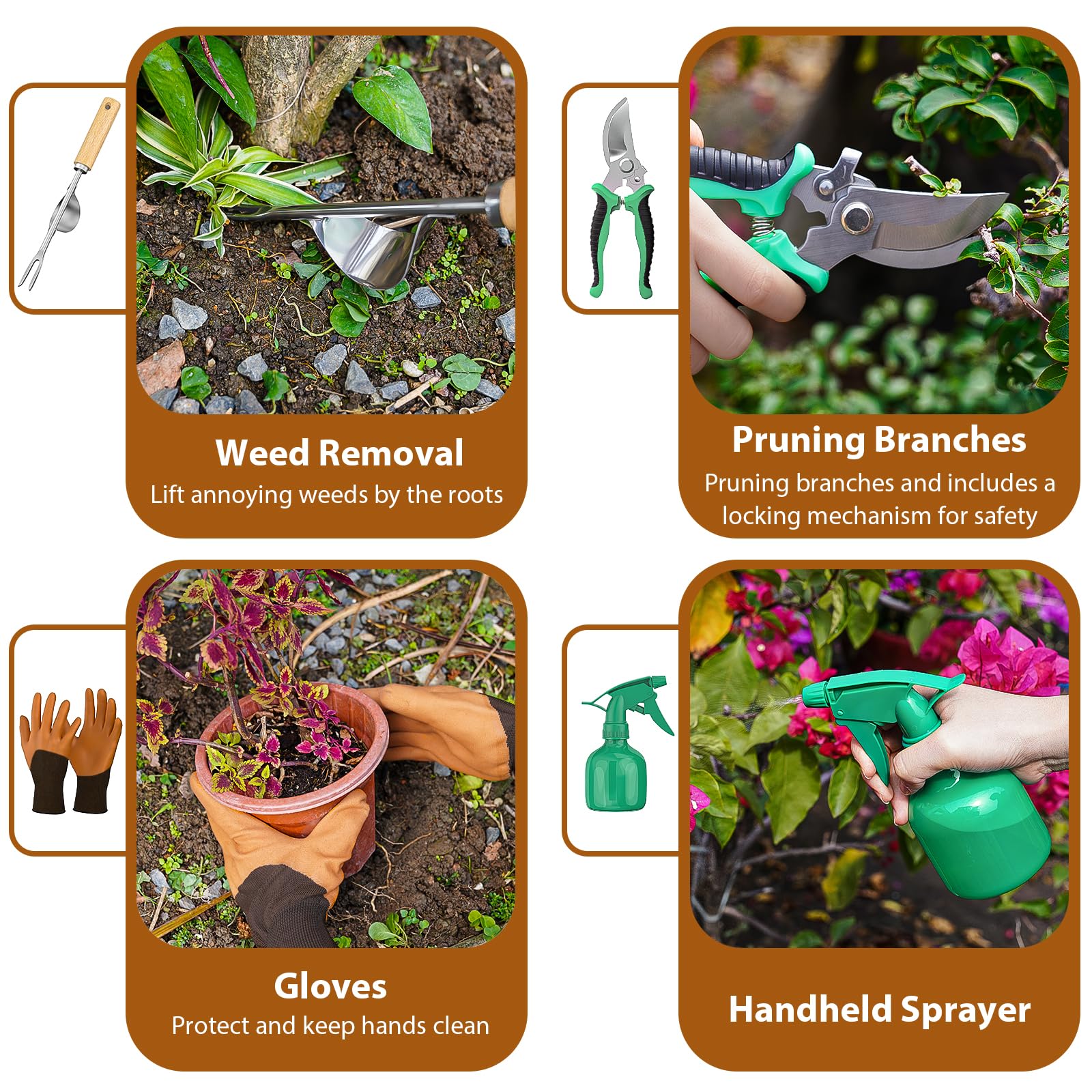 9PCS Stainless Steel Garden Ha - Spade Digging Fork 评论和价格