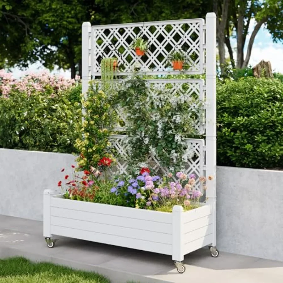 Trellis Raised Garden Bed, Sel - Self-Watering Planter 评论和价格